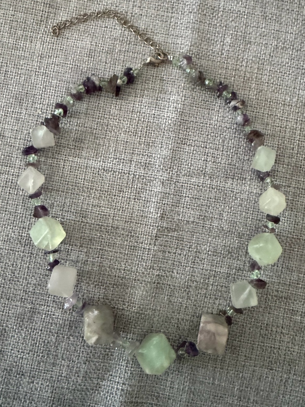 Artisan Fluorite Chip & Nugget Beaded Necklace | Handmade Genuine Gemstones